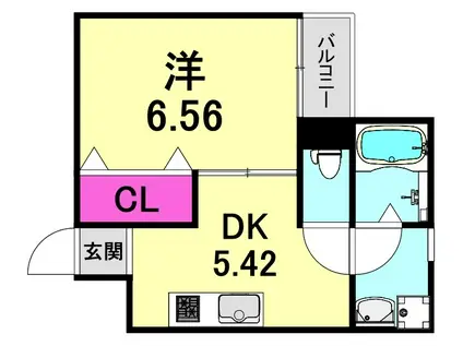 M´S COURT西宮北口(1DK/3階)の間取り写真