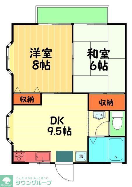 コーポ栄(2DK/1階)の間取り写真