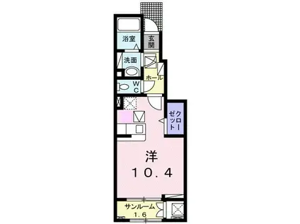 コンフォートチェリッシュ(1K/1階)の間取り写真