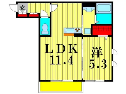 ANNEX(1LDK/2階)の間取り写真