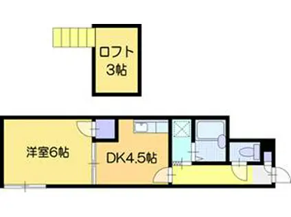 LUXE文京台(1DK/2階)の間取り写真
