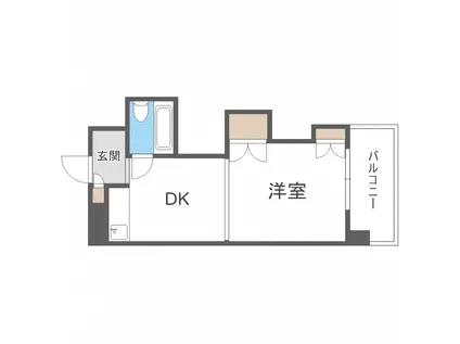 ノースタウンハウス(1DK/7階)の間取り写真