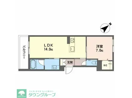 ヒューゲル(1LDK/2階)の間取り写真