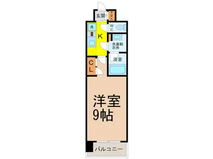 フローラル東別院(1K/7階)の間取り写真