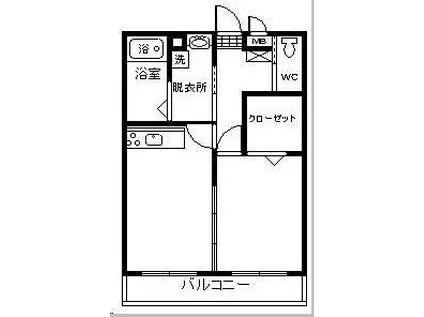 ラウローラ(1LDK/2階)の間取り写真