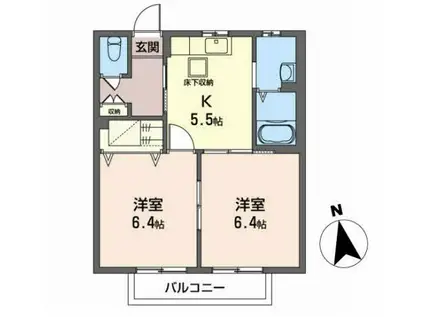 シャーメゾン・WILL(2K/1階)の間取り写真