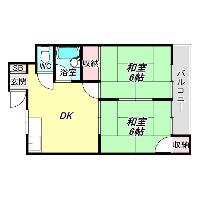 伸晃マンション(2DK/3階)の間取り写真