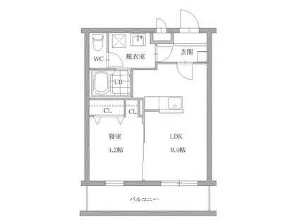 ヴェルジェ カナモ 大瀬木(1LDK/1階)の間取り写真
