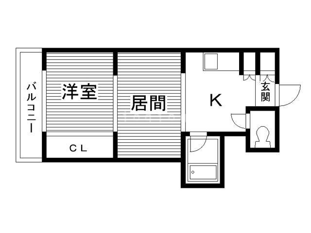 ロイヤルコート安田(2DK/2階)の間取り写真