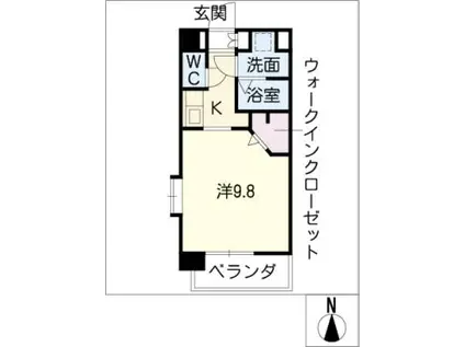 ブルーム名駅(1K/3階)の間取り写真