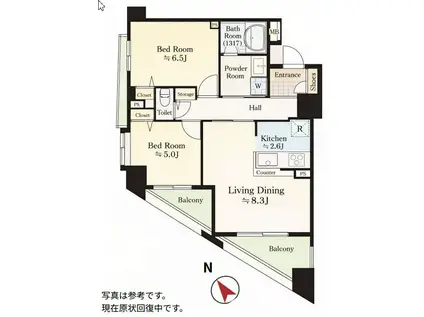 日神パレステージ西巣鴨(2LDK/9階)の間取り写真