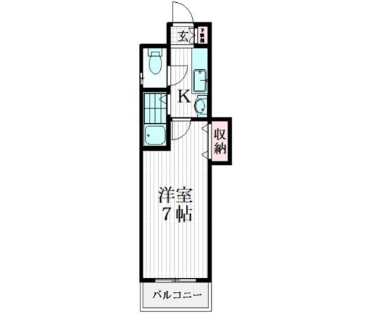 レジデンス16番館(1K/4階)の間取り写真