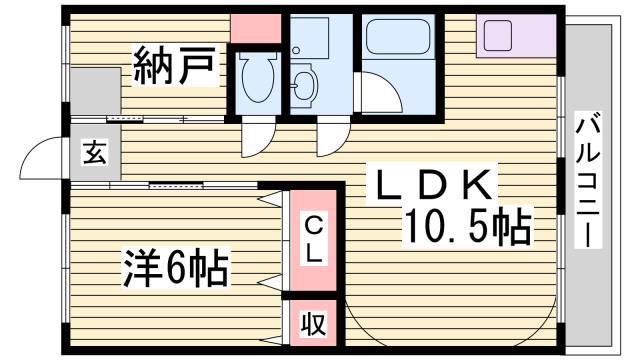 ユメノサニーハイツ(1LDK/1階)の間取り写真