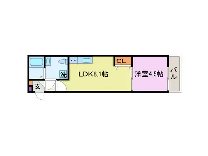 メゾンドグリシーヌ(1LDK/2階)の間取り写真