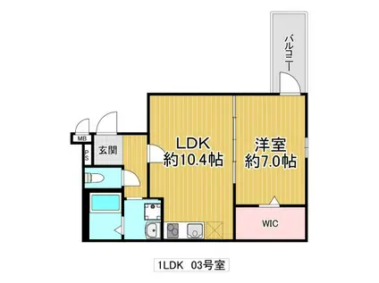 フジパレス今津中五丁目A棟(1LDK/1階)の間取り写真