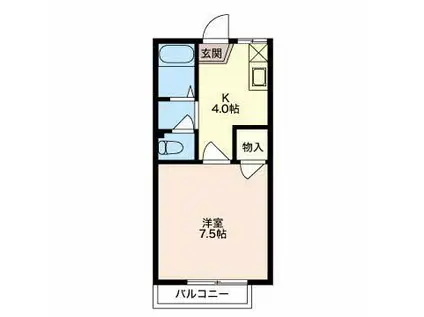 フレグランス・桔梗(1K/2階)の間取り写真