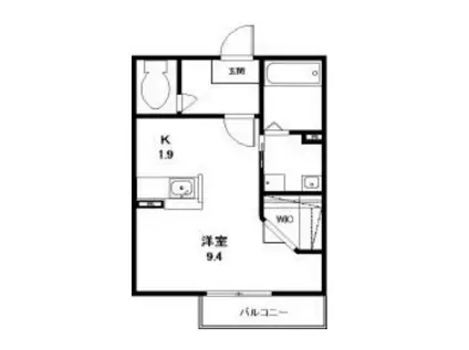 シャインC(1K/1階)の間取り写真