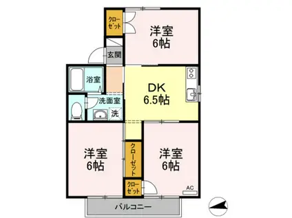 セジュール高島(3DK/2階)の間取り写真