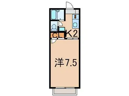 メゾンジュネス(1K/1階)の間取り写真