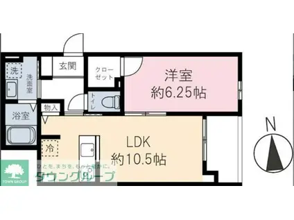 高砂3丁目パレス(1LDK/3階)の間取り写真
