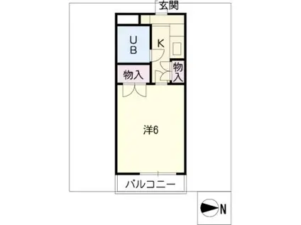 丸善コーポ(1K/2階)の間取り写真