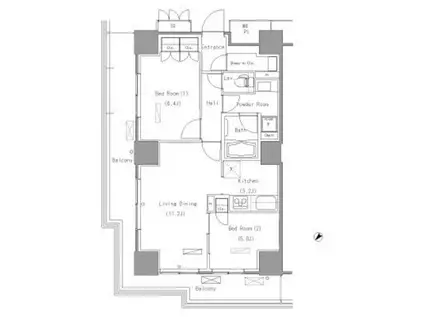 パークアクシス豊洲(2LDK/6階)の間取り写真