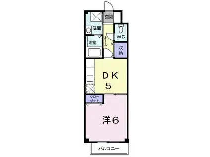 エテルネル21(1DK/1階)の間取り写真