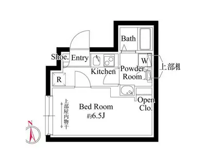 プランドール市川(1K/1階)の間取り写真