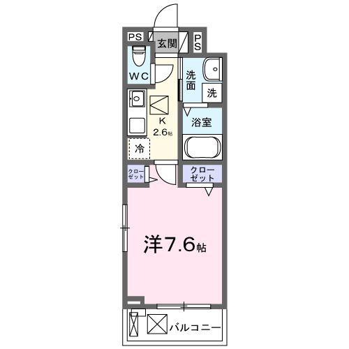 サラスバティII(1K/1階)の間取り写真