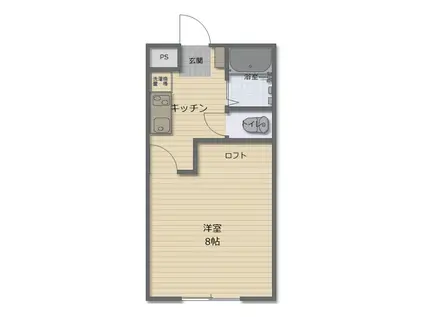 サクラダファミリア(1K/2階)の間取り写真