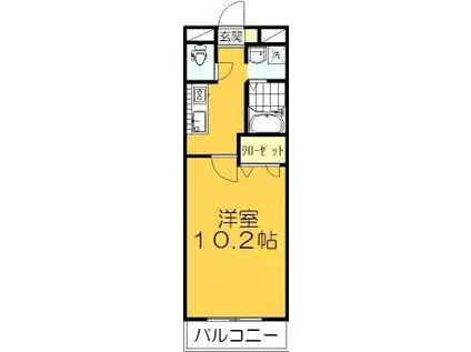 マリベール屋島(1K/2階)の間取り写真