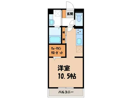 D-ROOM FLOWER(ワンルーム/1階)の間取り写真