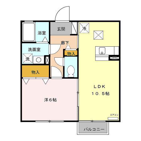 モナリエほんまち(1LDK/1階)の間取り写真