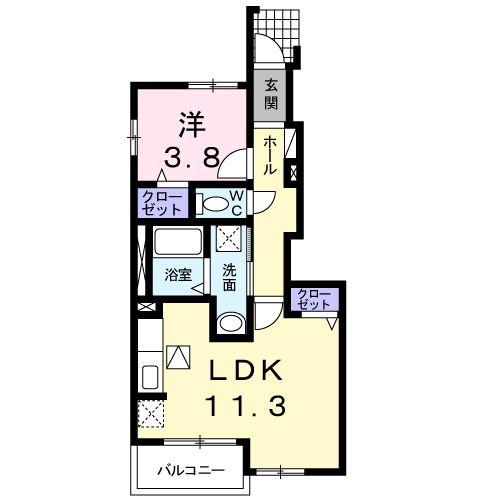 アルページュ(1LDK/1階)の間取り写真