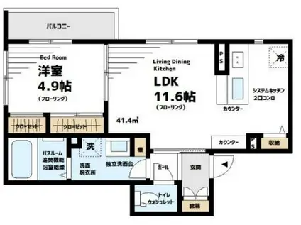エルミタージュ南烏山 弊社管理物件(1LDK/3階)の間取り写真