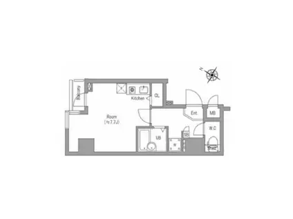 ミリオンプラザ目黒駅前(ワンルーム/10階)の間取り写真