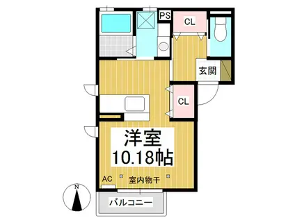 エーテル(ワンルーム/2階)の間取り写真