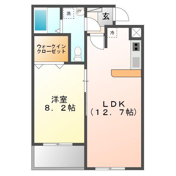 BIANCO LUCE(1LDK/3階)の間取り写真