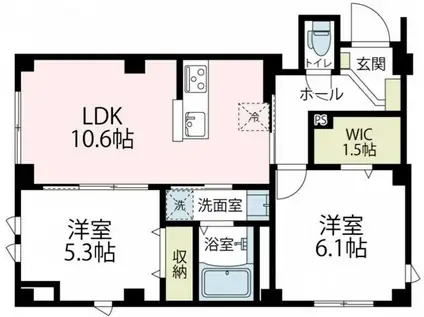 アベニールボナール(2LDK/2階)の間取り写真