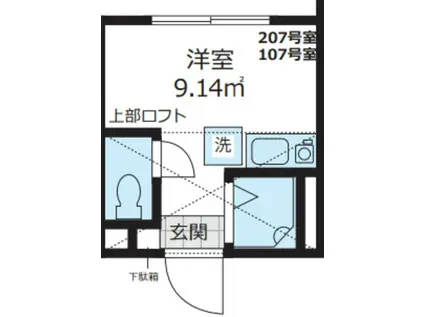BELFORMA(ワンルーム/1階)の間取り写真
