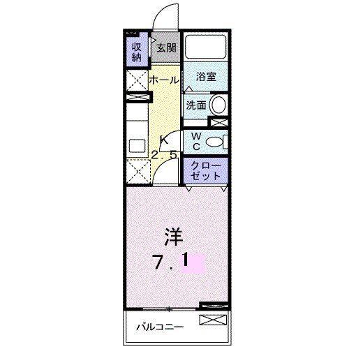 サンエスケーイワタI(1K/2階)の間取り写真