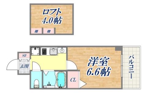 エステムコート三宮イーストⅡリベルテ(1K/7階)の間取り写真