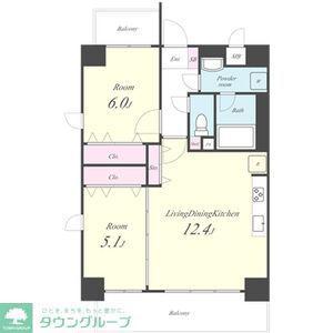  アクアブルー(2LDK/2階)の間取り写真