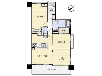 プレステージ姫路V(3LDK/10階)の間取り写真