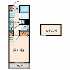カサブランカ(1K/3階)の間取り写真