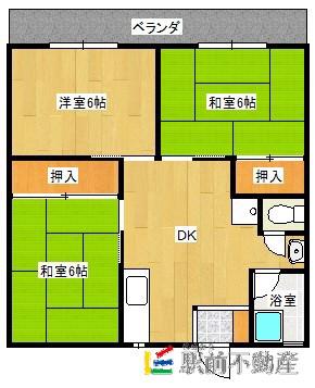 日新ビル(3DK/4階)の間取り写真