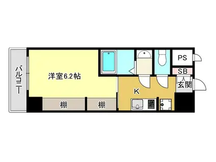 リブネスコート大阪大学前(1K/8階)の間取り写真