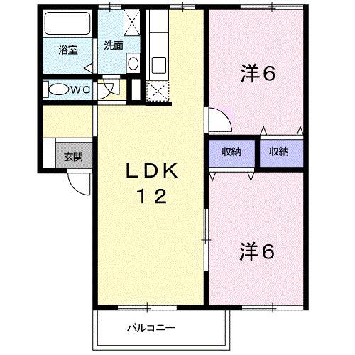 エトワールK(2LDK/2階)の間取り写真
