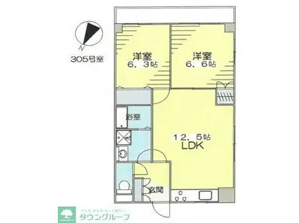グランシャリオ(2LDK/1階)の間取り写真