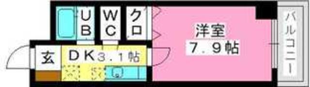 リブエール花畑(1K/2階)の間取り写真